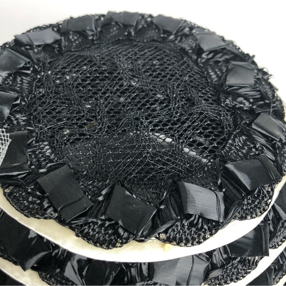 Luci Ame’s Handcrafted Hat Vintage Black with Off White Pompon - Picture 3 of 8